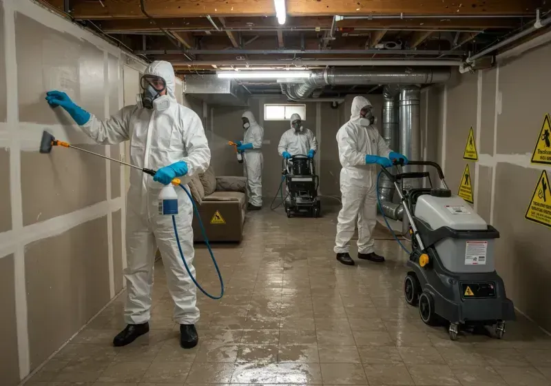 Basement Moisture Removal and Structural Drying process in Huntingtown, MD